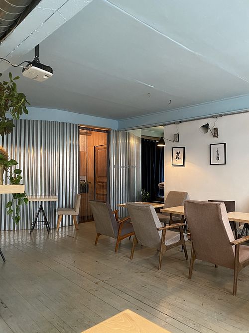 Inside at Mox in Moscow