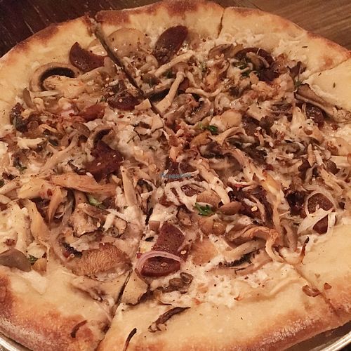 Wild mushroom special with vegan cheese at Li'l Nonna's in Austin