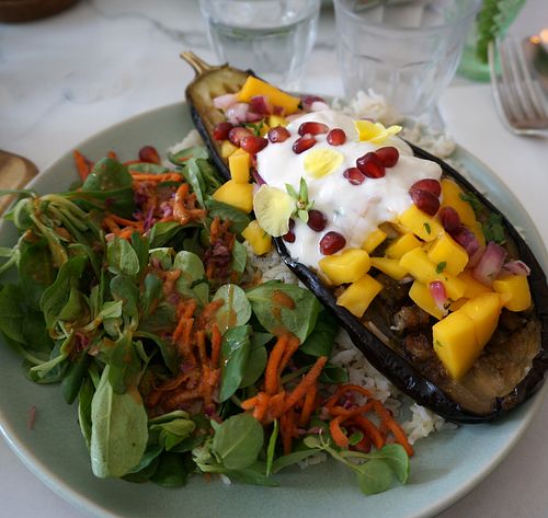 Eggplant w/mango at L'Abattoir Vegetal - Guisarde in Paris