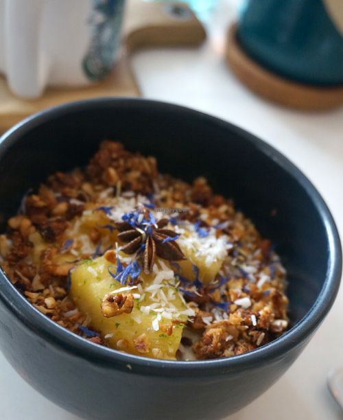 Roasted pineapple w/granola and yogurt at L'Abattoir Vegetal - Guisarde in Paris