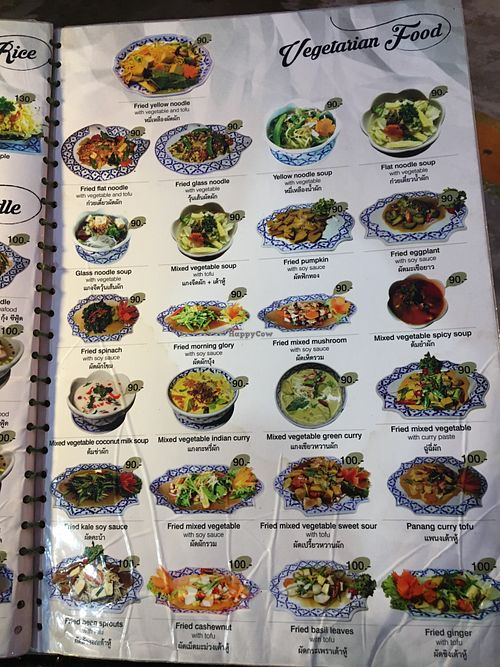 Veggie menu at Spinach in Khao Lak
