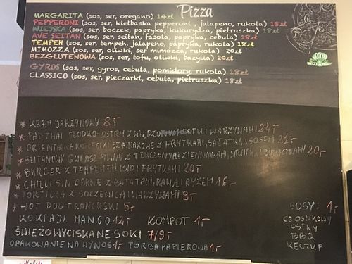 2019-12 menu at Warzywniak in Wroclaw