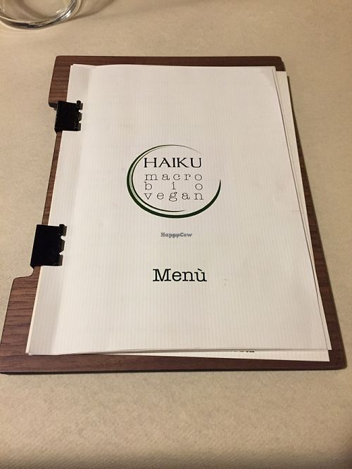 Menu at Haiku in Palermo