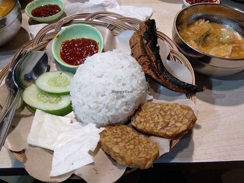 Nasi Lele Vegan at Bahagia in Palembang