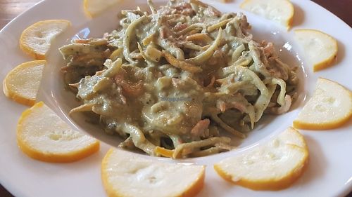 raw pesto pasta at Primate in Panampilly Nagar