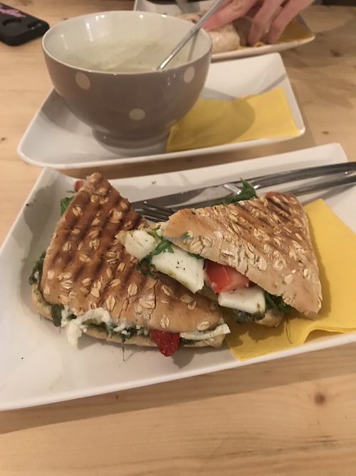 Mozzarella Panini and Daily Soup  at Mie Vie in Ghent