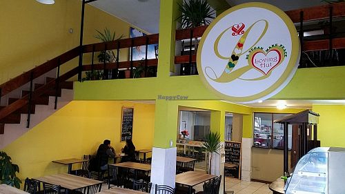 inside at Loving Hut in Cusco