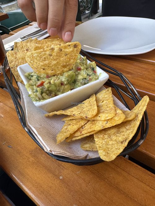 Guac and chips  at Organi Chiado in Lisbon