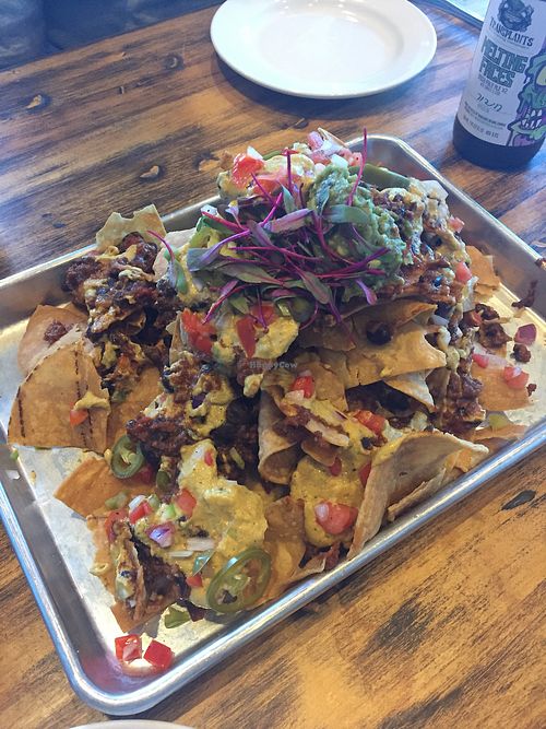 Vegan nachos were so good! at The Blaq Square in Valencia