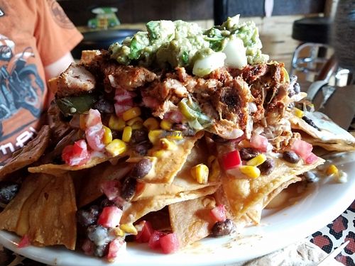 northwest nachos with guac and jackfruit at No Bones Beach Club in Portland
