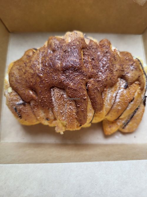 Incredibly delicious croissant with peanut butter and chocolate at Meraki Cafe in Volos