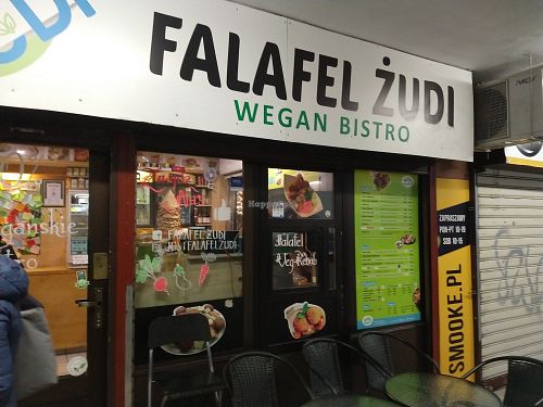 Outside at Falafel Zudi in Warsaw