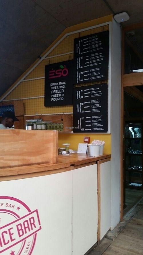 Bar Stand Menu not clear at ESO Juice Company - V & A Waterfront in Cape Town
