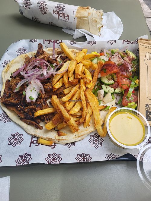 Soy gyros portion & falafel. at Falafel Taste Middle East in Thessaloniki
