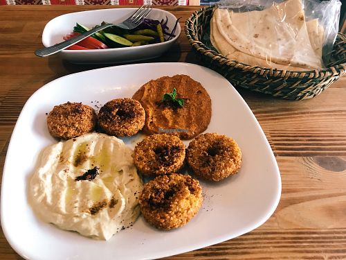 Lovely felafel plate for 12 liras at Falafel Koy in Istanbul