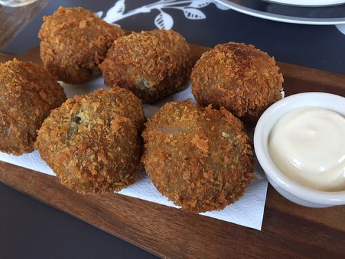 mushroom croquettes  at Sanctuary in South West London