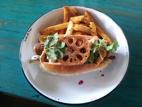 Hellhound Dog with Hellmouth Fries at Netherworld at Netherworld in Fortitude Valley