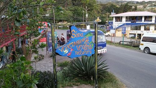 Sign at Soda Passiflora in Santa Elena De Monteverde