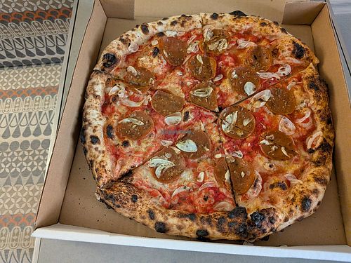 Marinara pizza plus pepperoni at Floralia in Honolulu