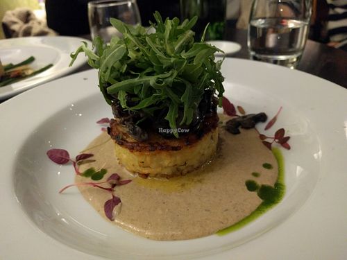 Wild Mushroom risotto cake at The Gate - Marylebone in London