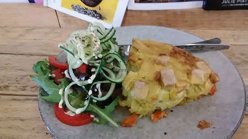 Vegan quiche & side salad at Chic Pea Vegan Cafe in Fremantle
