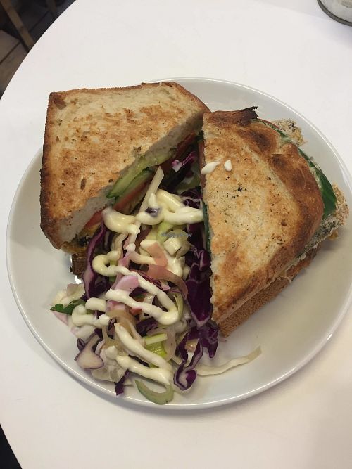 Tempeh fish finger sandwich at The Fields Beneath - Kentish Town in North West London