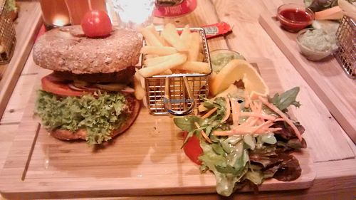 Vegan burger at Street Angels in Berlin