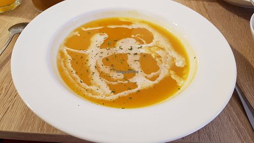 Pumpkin soup at Chillin' Cafe in Madrid