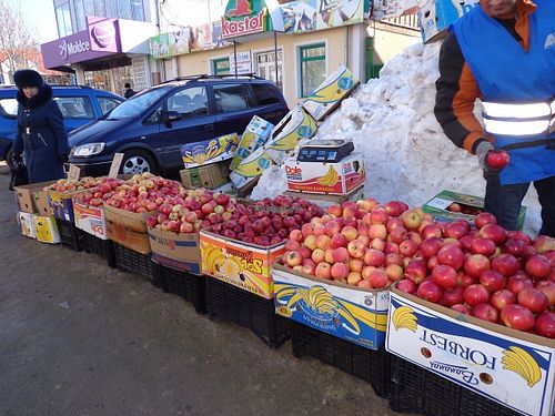 Apples from Moldova at Street Market at Street Market in Cahul