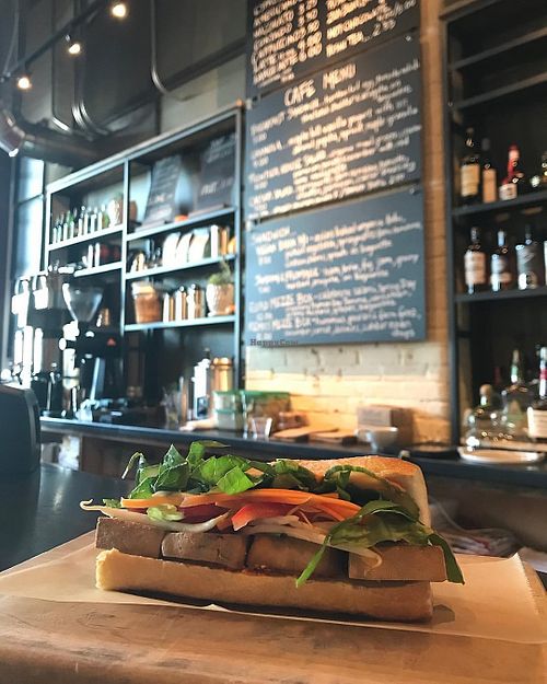 vegan banh mi at Frontier Cafe in Brunswick