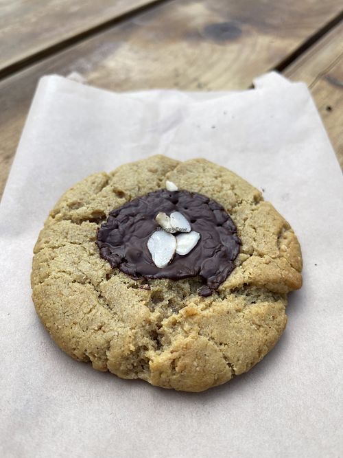 Vegan peanut butter chocolate cookie  at The Heart Cafe in Bragg Creek