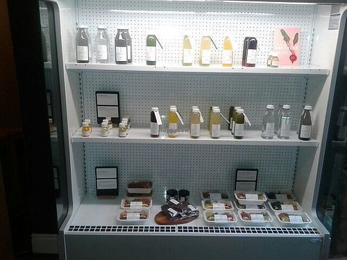 Cold press juices and food section at Northern Juice in Newcastle