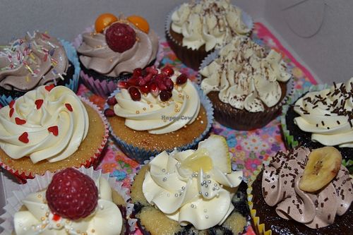 Assorted cupcakes at Nebeské dortíčky in Brno