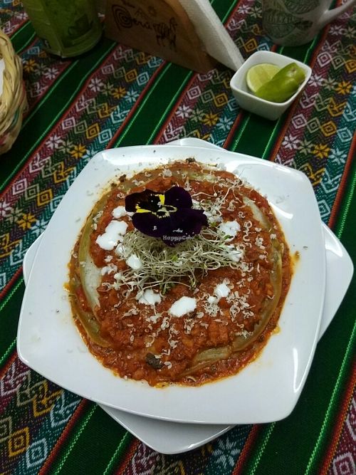 Bolognese lasagna  at Vida Vegan Bistro in Cusco