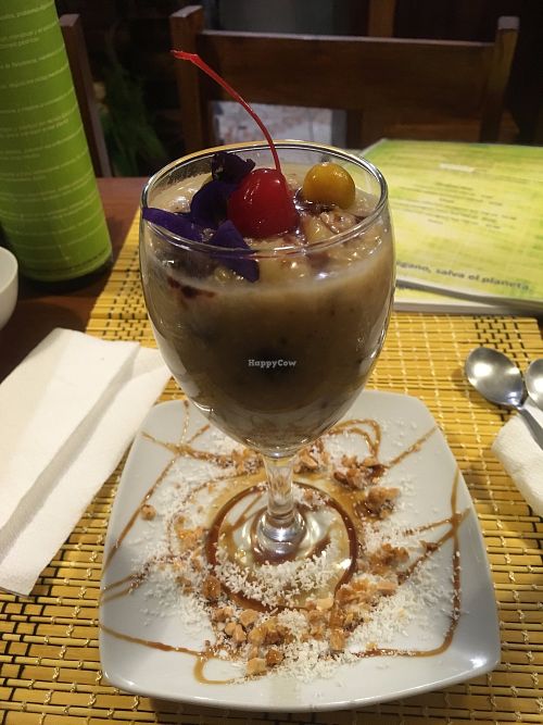 Arroz con leche (dessert) at Vida Vegan Bistro in Cusco