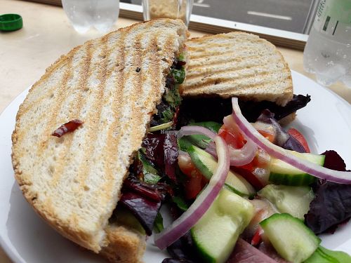 Avocado &  beetroot toasted sandwich at Larder in Brighton