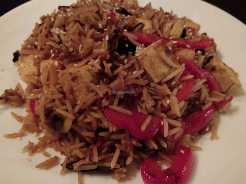rice with tofu, brinjal, capsicum  at Ugol in Moscow