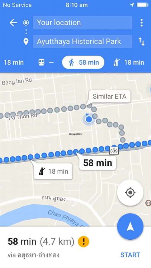 Correct coordinates  at Ranahat Je Vegan Restaurant in Ayutthaya