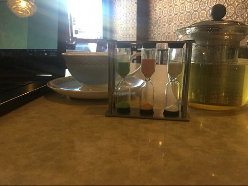 perfect tea timer   at Tiwari Tea House in Footscray