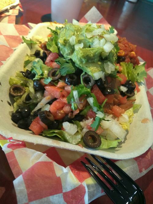 Choice of greens, rice and guac with salad bowl at Rock the Guac in Cocoa Beach
