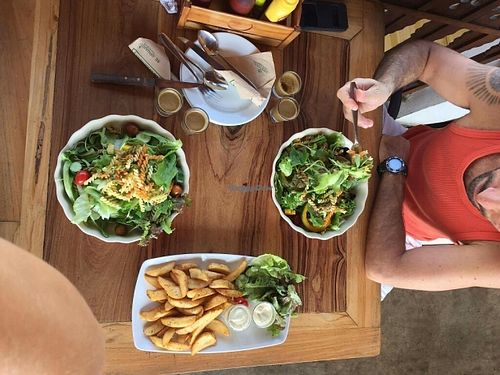 Two organic salads and wedges  at Ohkajhu Organic Restaurant - San Sai in Chiang Mai