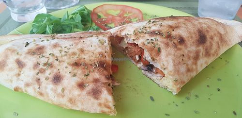 Calzone vegano rustico at Sa Cova in Mallorca