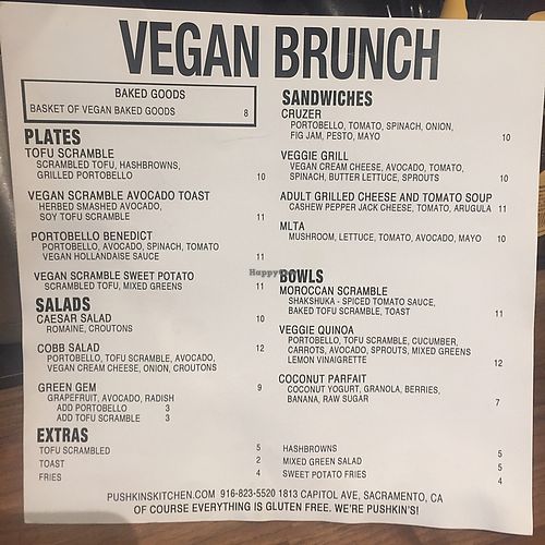 vegan brunch (also gluten free) at Sibling by Pushkin in Sacramento
