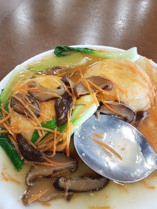 Gui Fei tofu. Looks simple but was very delicious.  Loved it! at Once Upon a Time 千寻素食馆 in Kluang