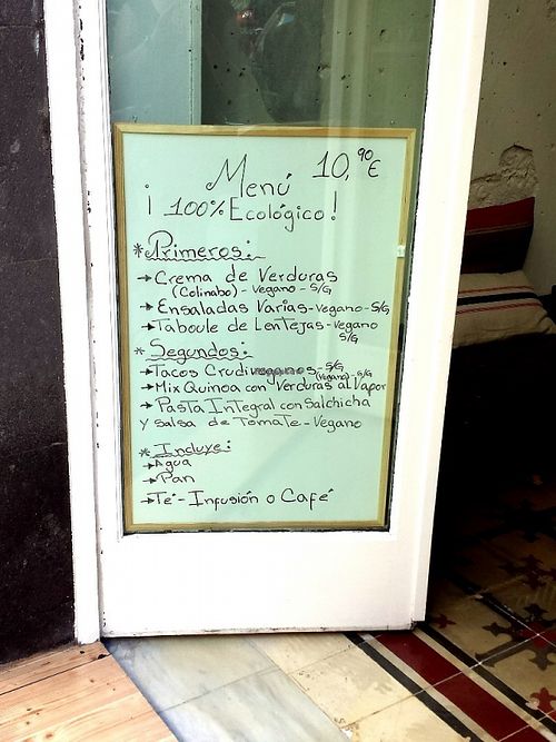 Menu of the day! Good meal deal. at Green Conga - Biomarket and Cafeteria in Gran Canaria