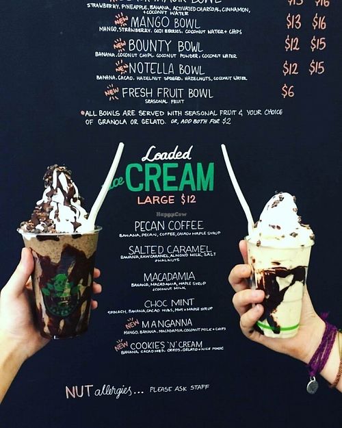 Loaded nice creams with gelato at Charlie's Raw Squeeze - Clontarf in Moreton Bay Region