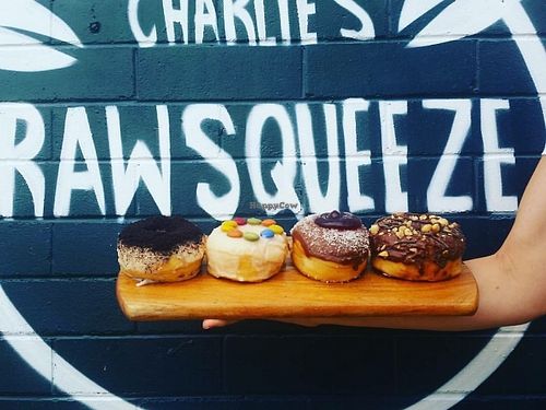 Plant based dough co donuts- Saturdays only  at Charlie's Raw Squeeze - Clontarf in Moreton Bay Region