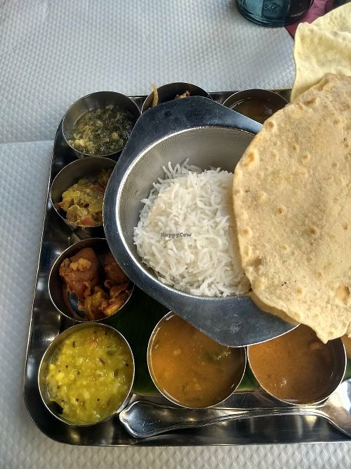 South Indian Thali at Saravanaa Bhavan in Paris