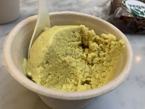 Vegan golden milk, vegan and sugar free at Angela's Ice Cream - Petaluma Blvd in Petaluma