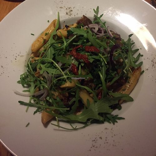 penne with fried seitan, asked for no parmezan at De Graspoort in Mechelen